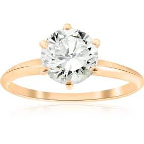 1 1/2 Ct Diamond Solitaire Engagement Ring 14k Yellow Gold Enhanced