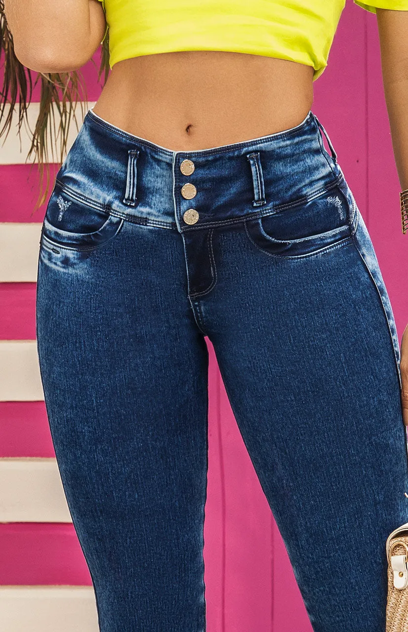 1137 Jean push up carisma Frosted sin bolsillos