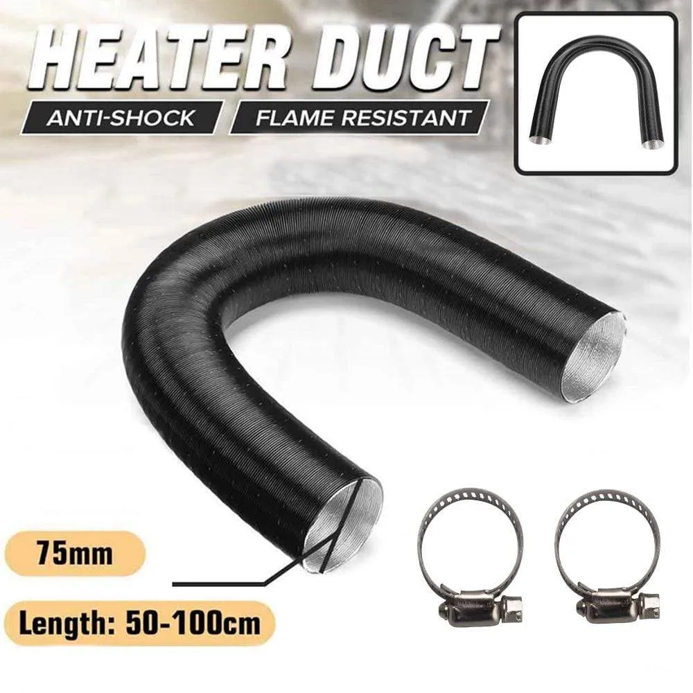 75mm Heater Duct Hose Pipe Air Vent Outlet For Diesel Parking Heater  2 Pcs Hose Clip Hot/Cold Air Ducting For Diesel Heater