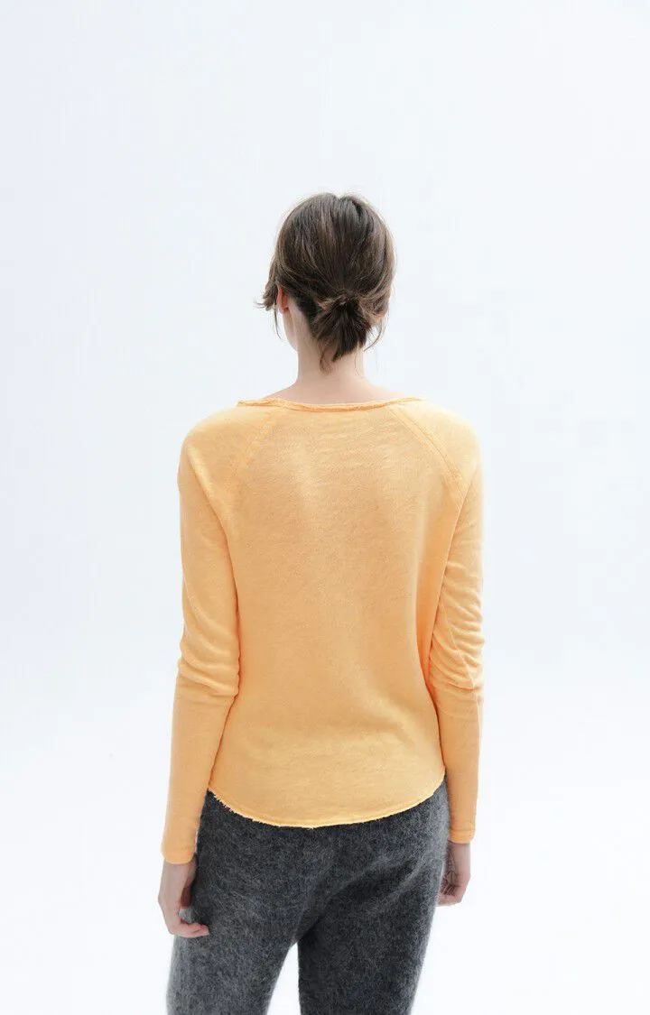 American Vintage Sonoma Boat Neck Long Sleeve Tee in Iced Melon