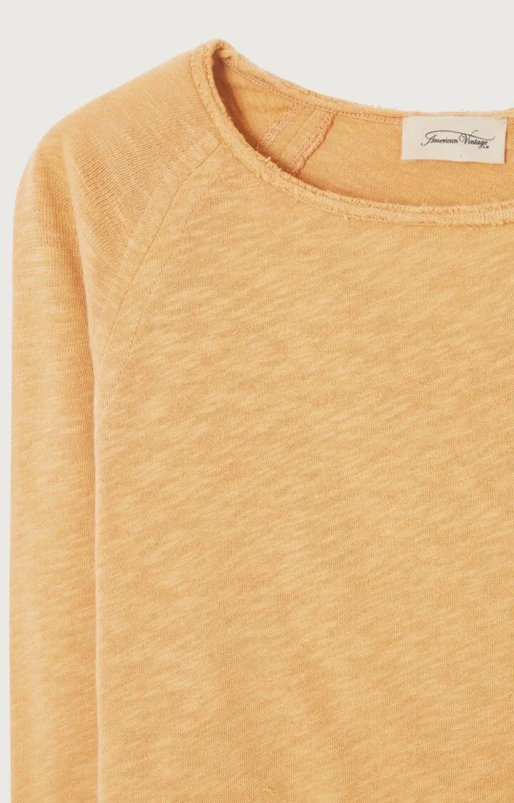 American Vintage Sonoma Boat Neck Long Sleeve Tee in Iced Melon