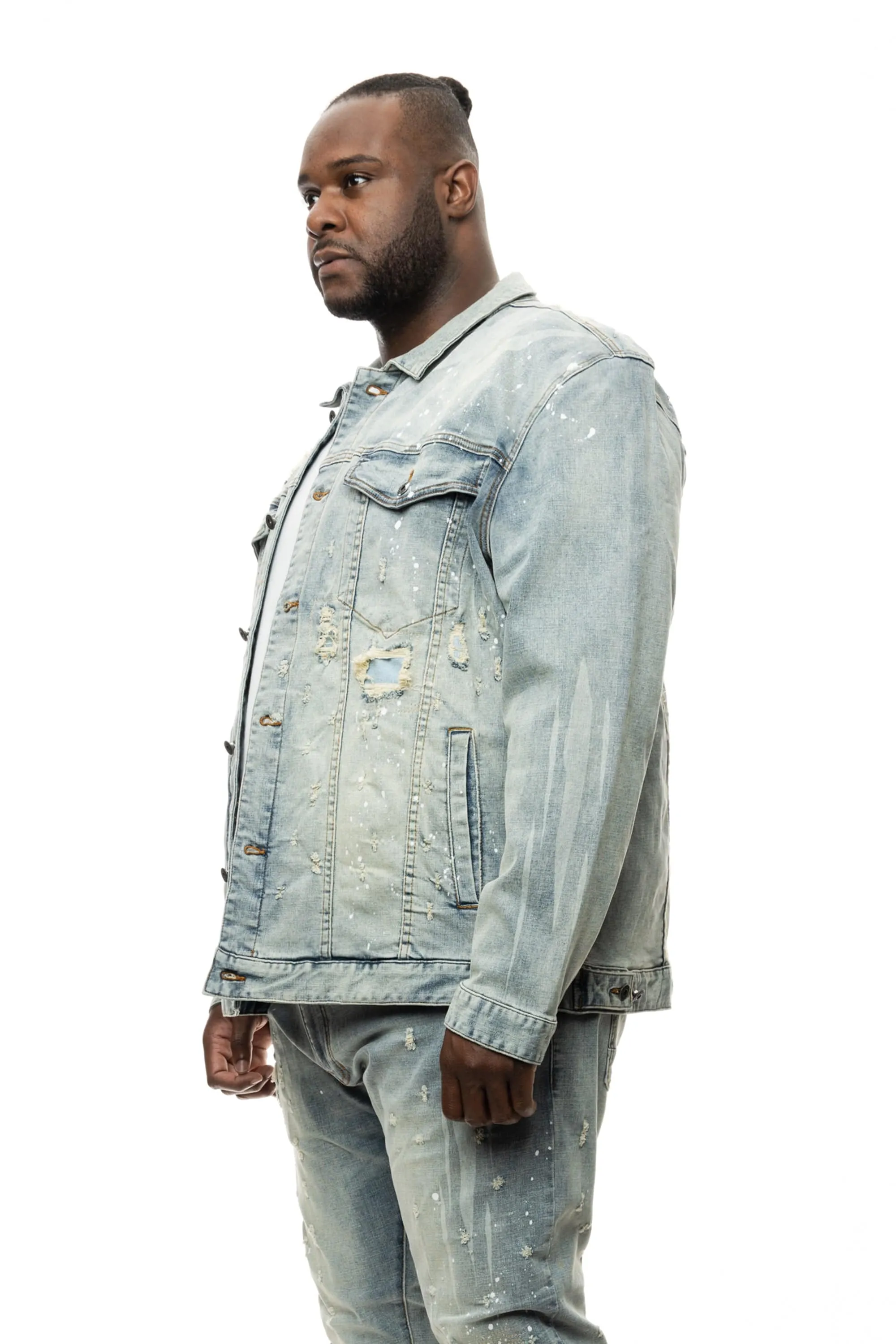 Big and Tall Shotgun Jean Jacket - Industrial Blue