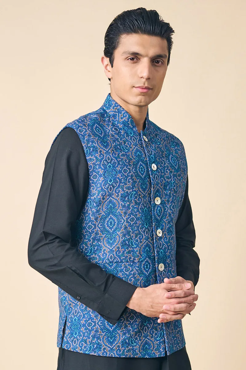 Blue Printed Bundi