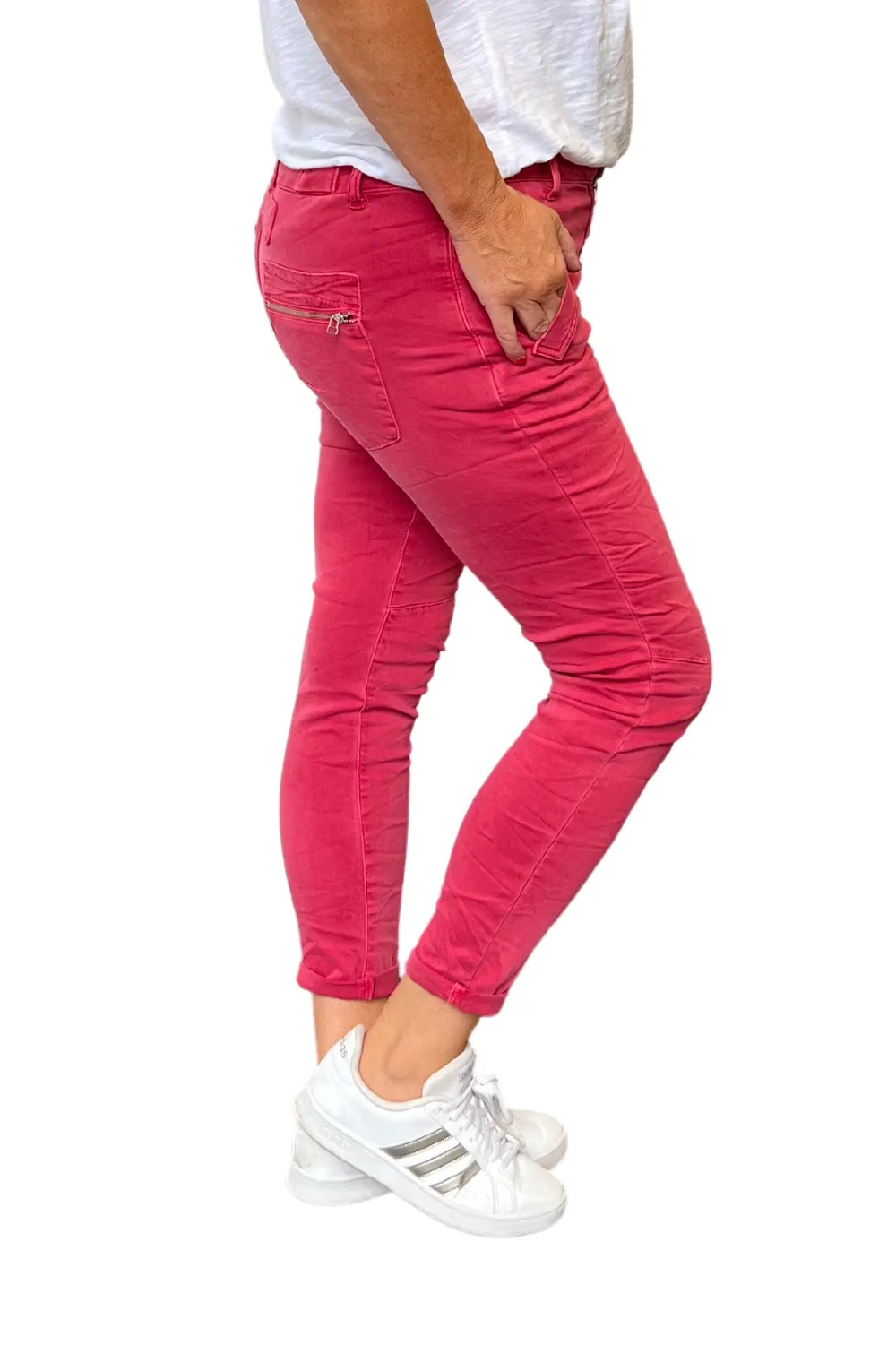 Button Fly Italian Jean | Rose Berry