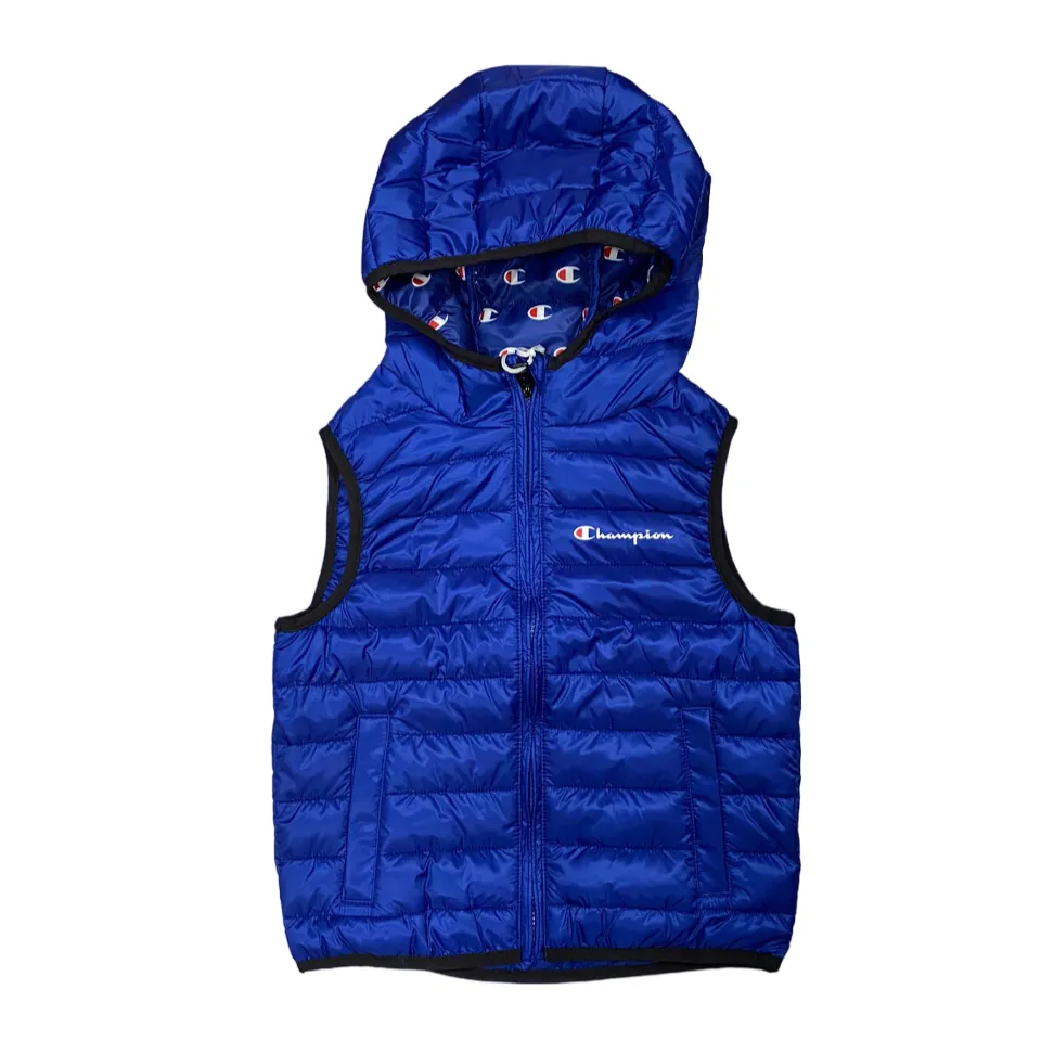 Champion sleeveless jacket with hood for children 306774 ultramarine blue