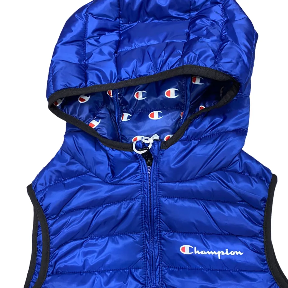 Champion sleeveless jacket with hood for children 306774 ultramarine blue