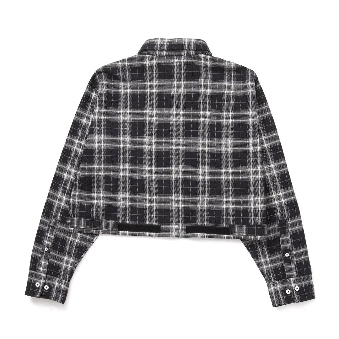 CHEMISE HUF WO CROP FLANNEL BLACK