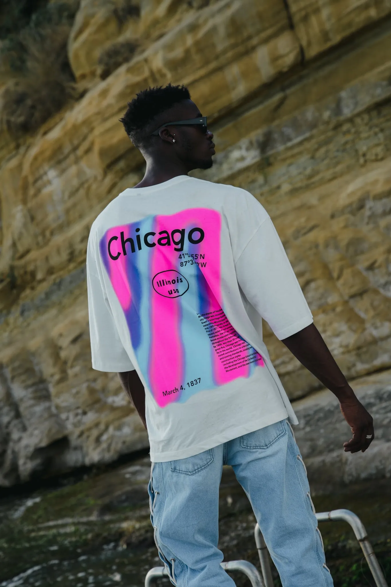 Chicago 1837 Oversized Tee White