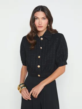 COVE CROP SHORT SLEEVE JACKET (BLACK) - L'AGENCE