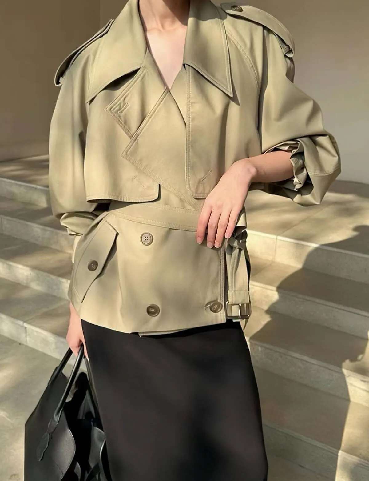 Cropped Oversize Khaki Jacket-PREORDER