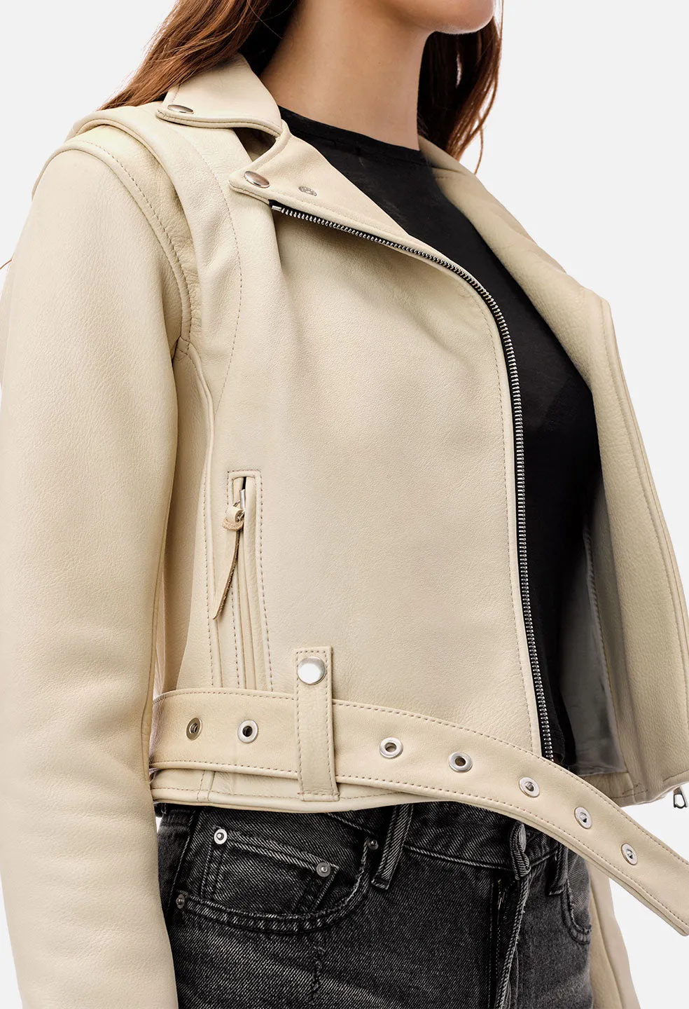 Cropped Rider's Jacket / Cream