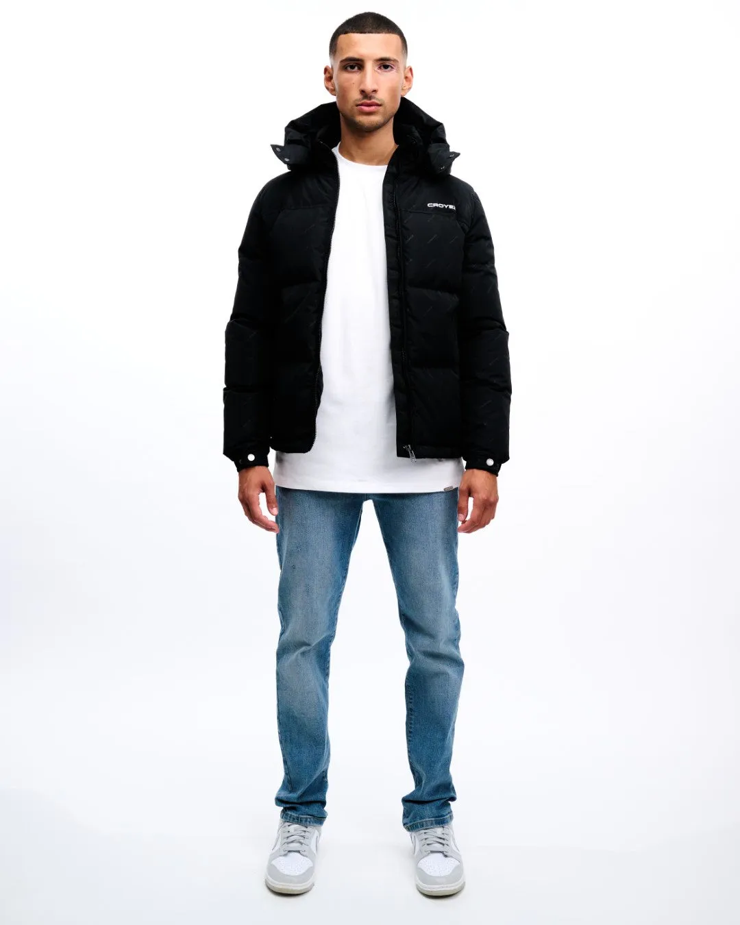 CROYEZ ALLOVER PUFFER JACKET - BLACK