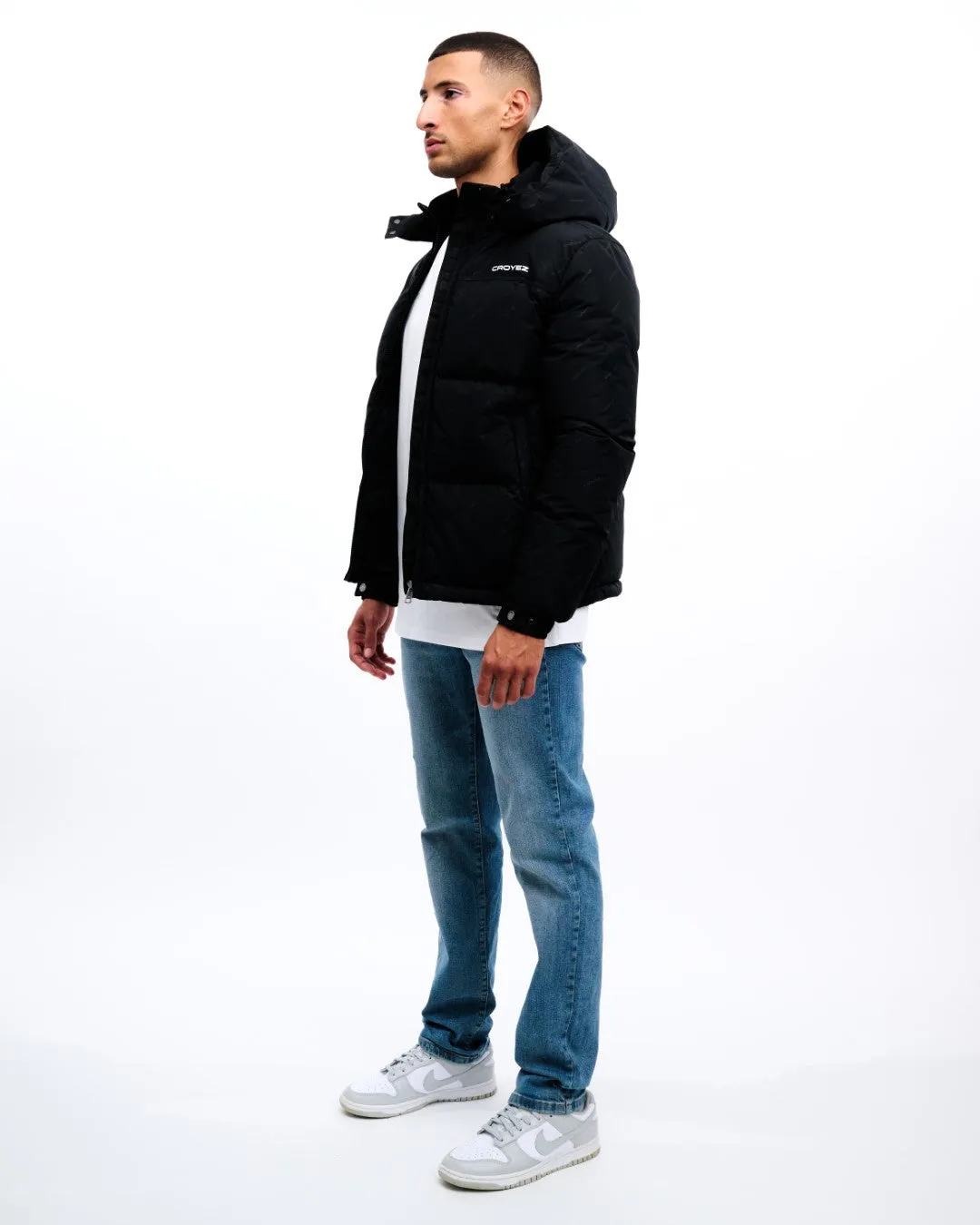 CROYEZ ALLOVER PUFFER JACKET - BLACK