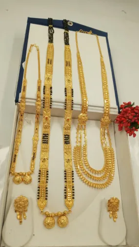 Deepika , elegant Gold plated Marathi Jewellery combo for women -KARTI001JCH