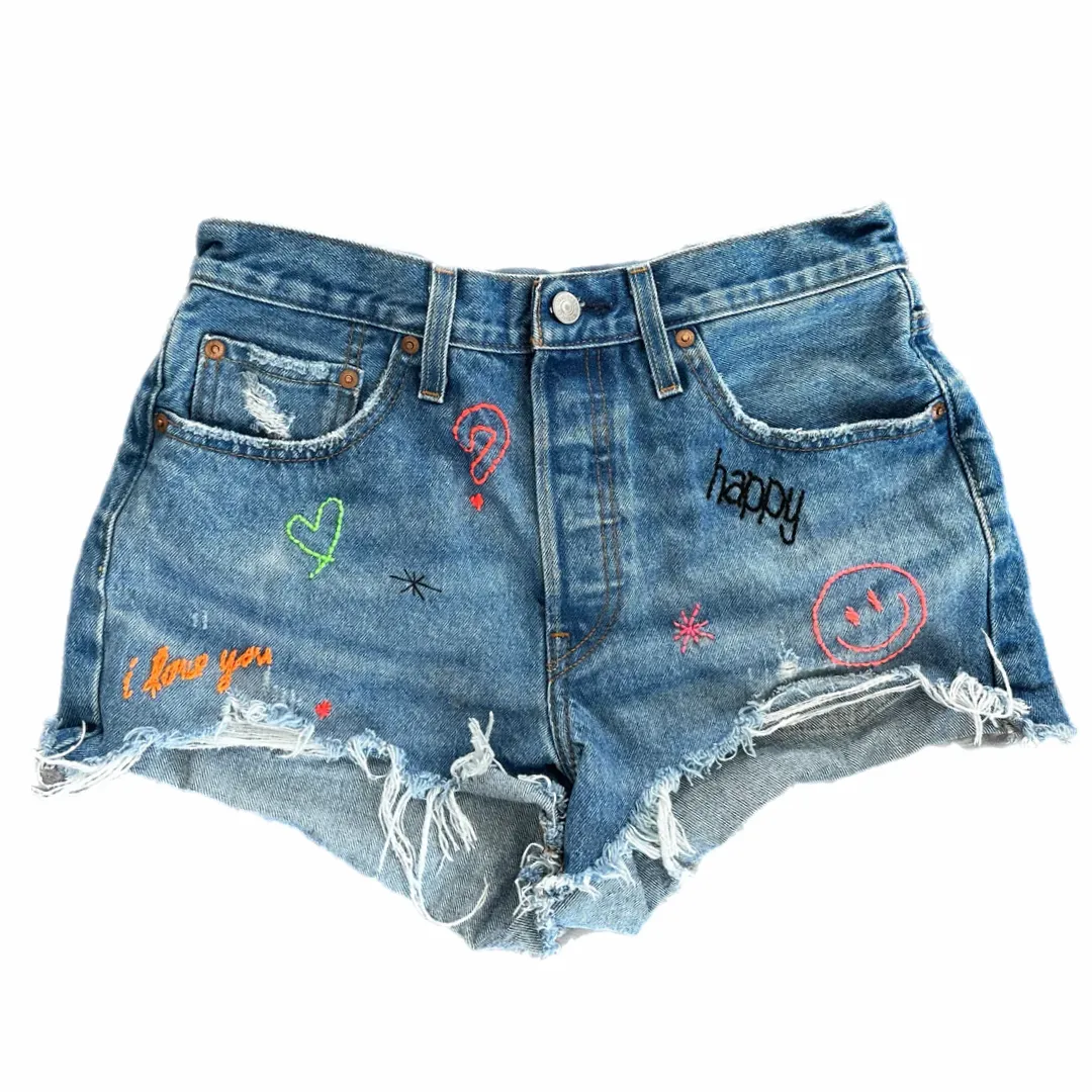 Denim Bright Hand Embroidered Shorts Levi’s 501