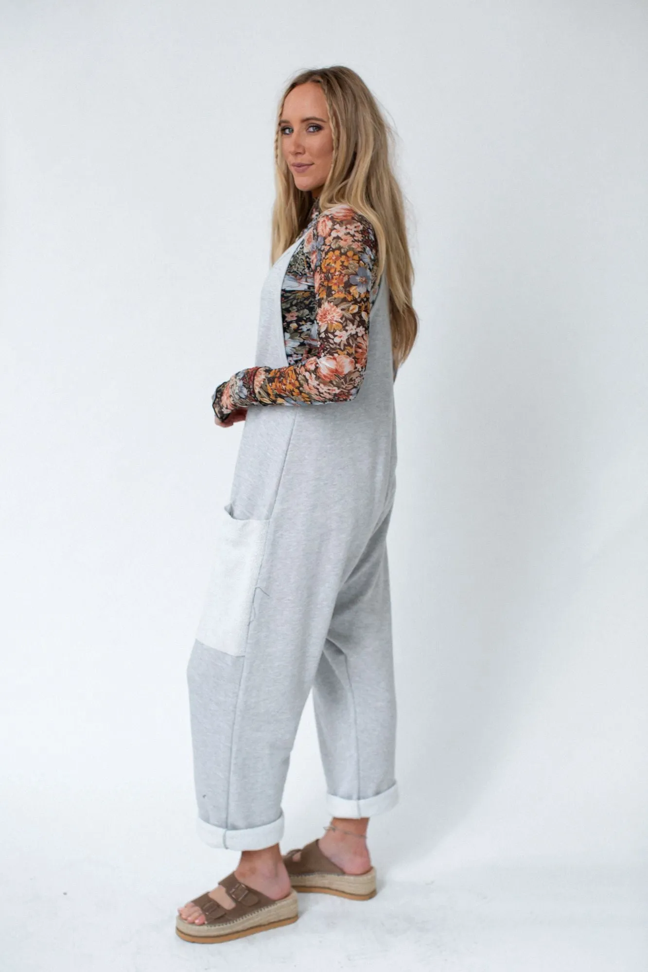 Desert Dunes Harem Jumpsuit - Heather Gray