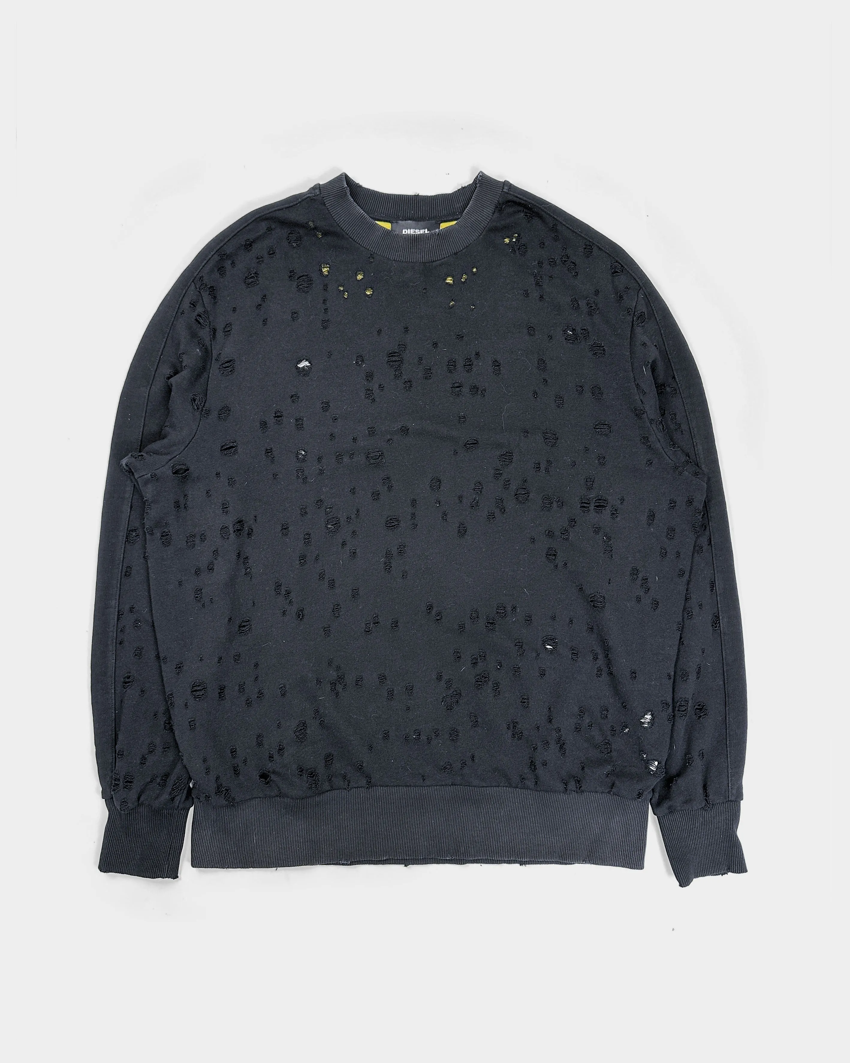 Diesel Black Destroyed Crewneck 2000's