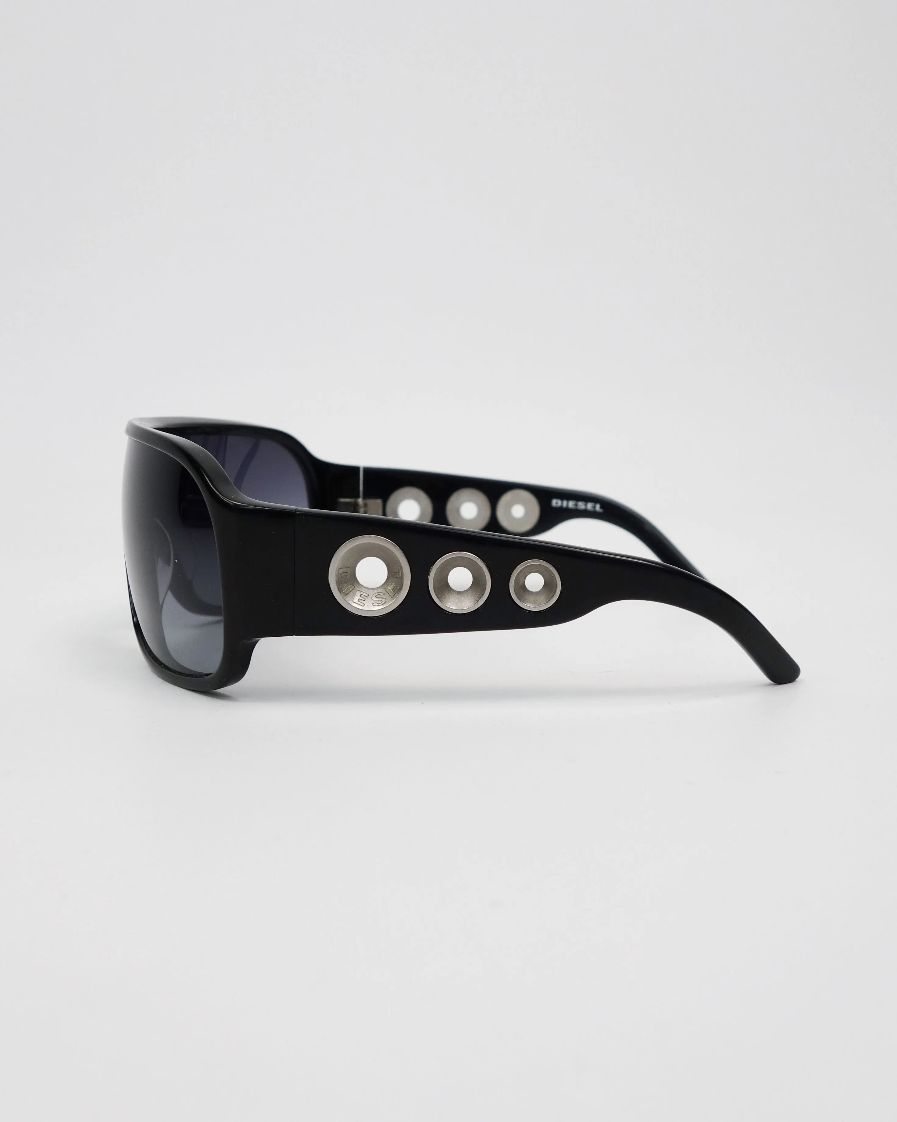 Diesel Black Mask Perforated Sunglasses 1990's