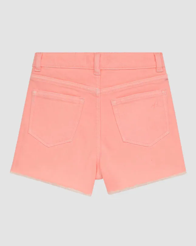 DL 1961 Lucy Hi-Rise Shorts- Neon Pink