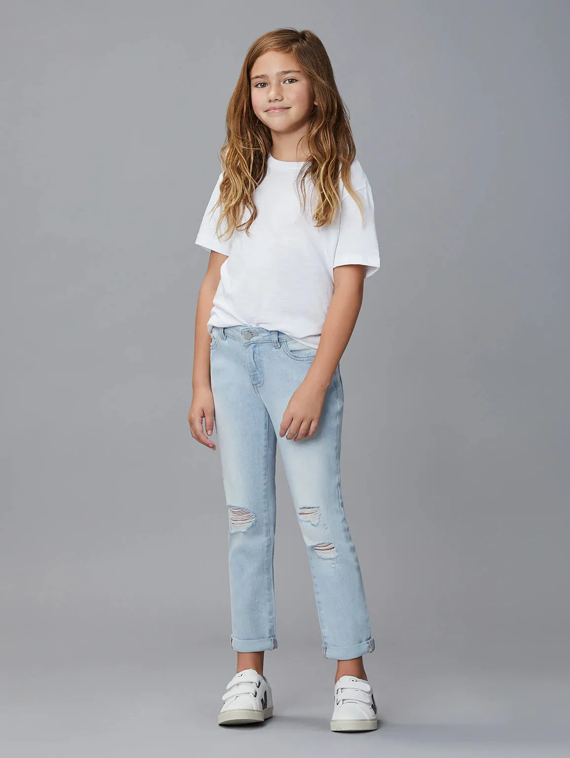 DL Harper Ross Distressed Straight Stretch Jeans