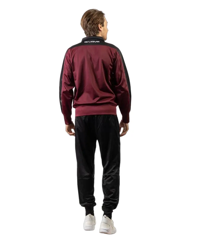 Givova Men's triacetate tracksuit Roma TR036 0810 garnet-black