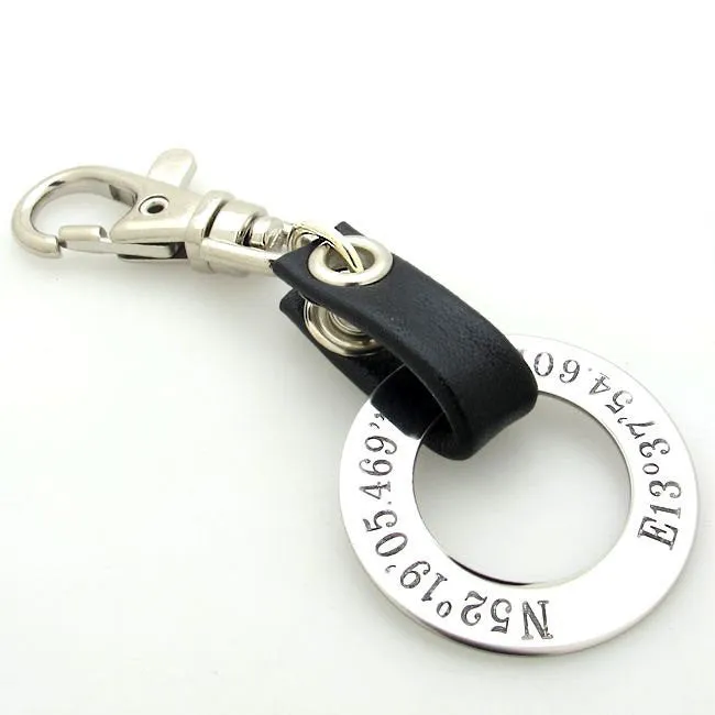 GPS Coordinates Key Chain - Personalized Gifts for Men