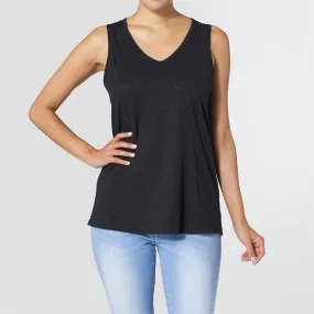 Haiden V-Neck Tank in Charcoal