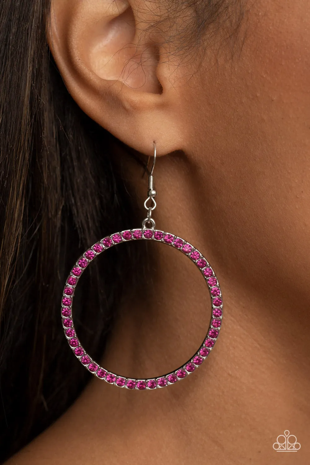 Head-Turning Halo - Pink Paparazzi Earrings