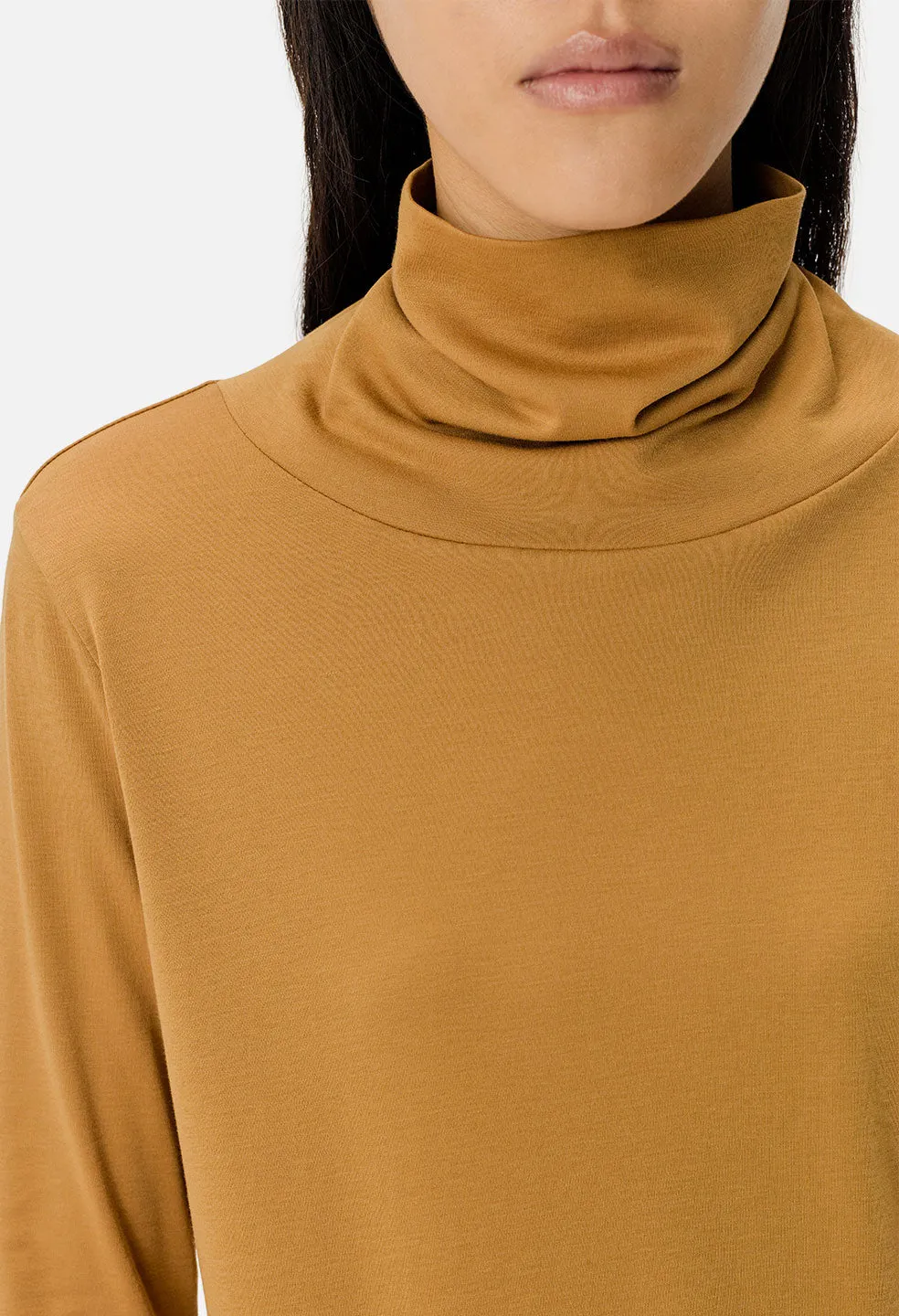 High Twist Cotton Turtleneck / Gold