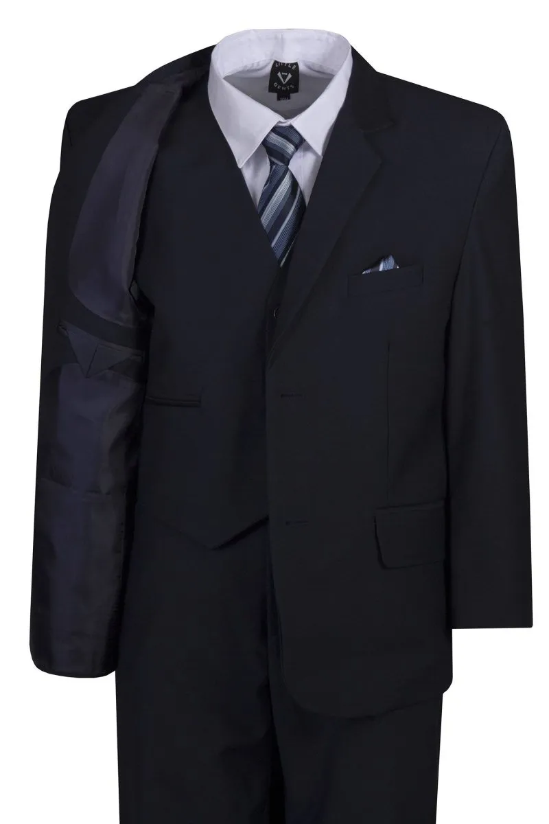 Husky Boys 6 Piece 2 Button Suit with Neck Tie and Pocket Square