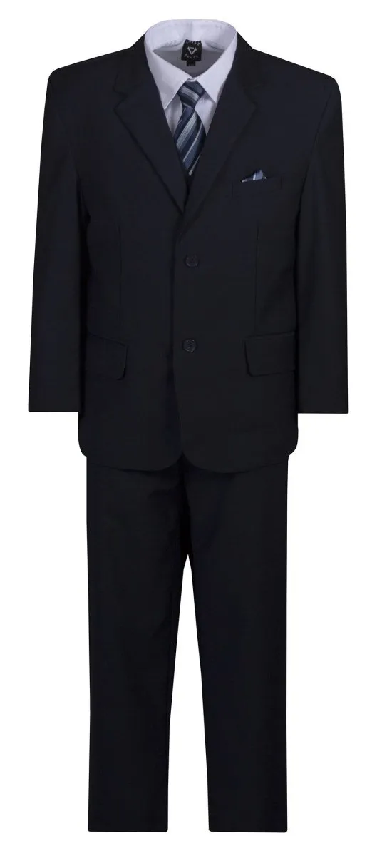 Husky Boys 6 Piece 2 Button Suit with Neck Tie and Pocket Square