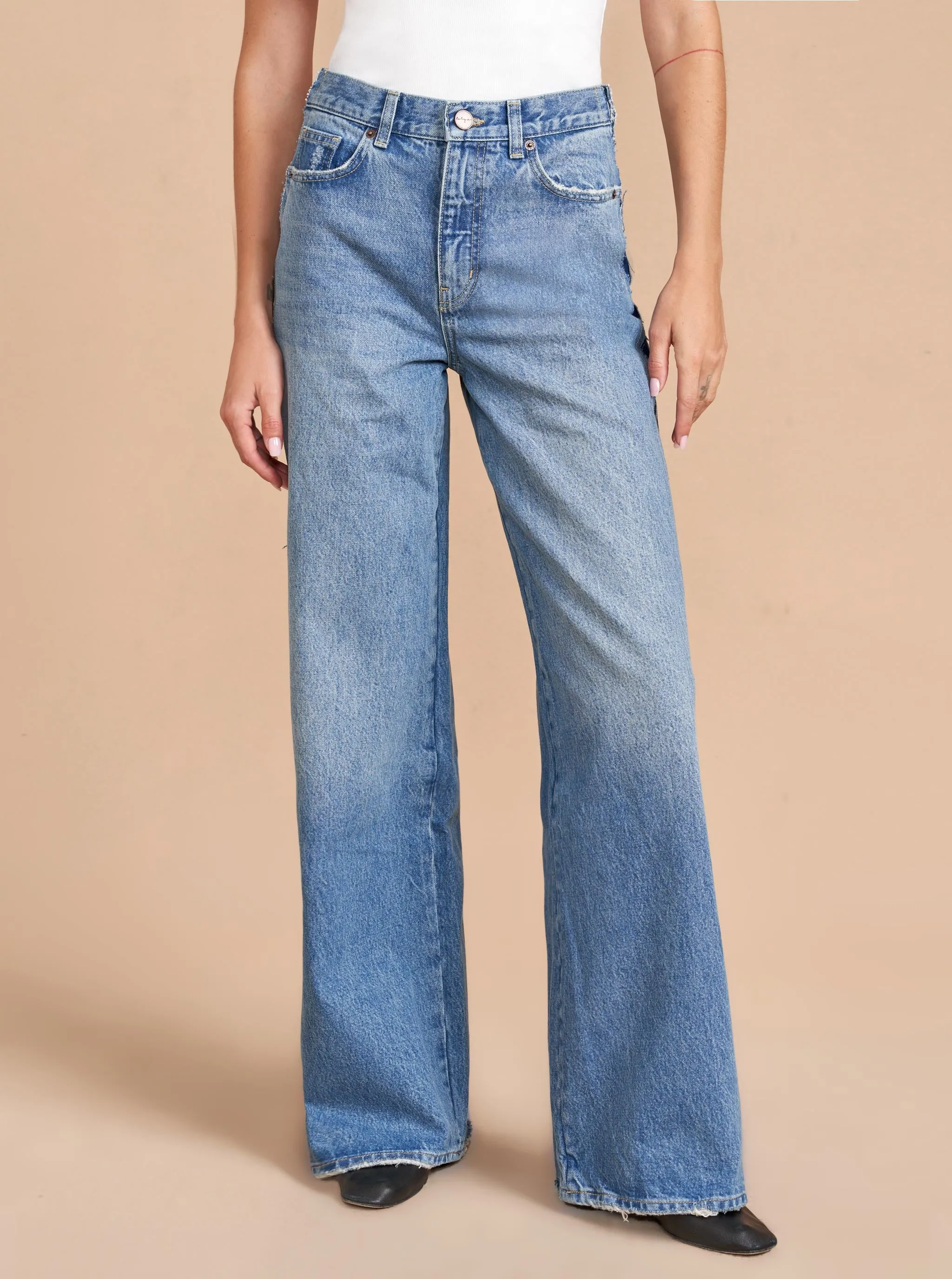 Isadora High-Rise Wide-Leg Side Stripe Jean