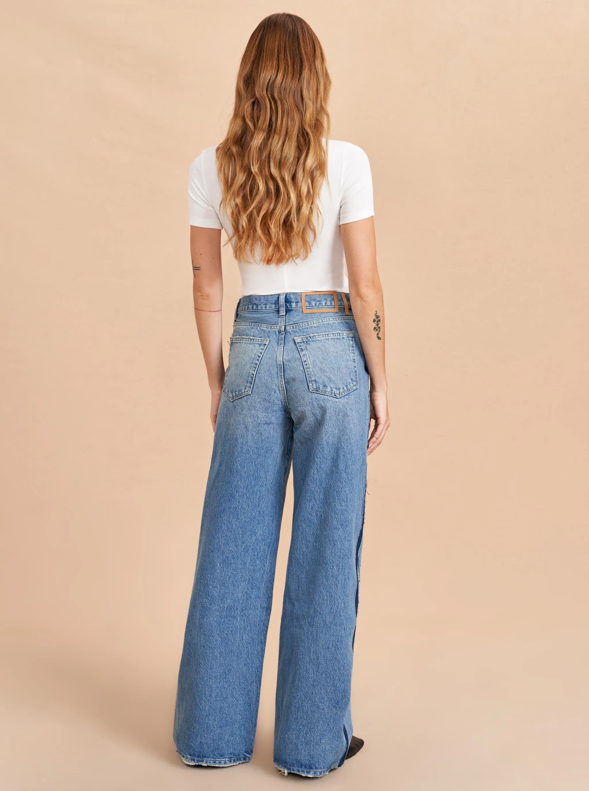 Isadora High-Rise Wide-Leg Side Stripe Jean