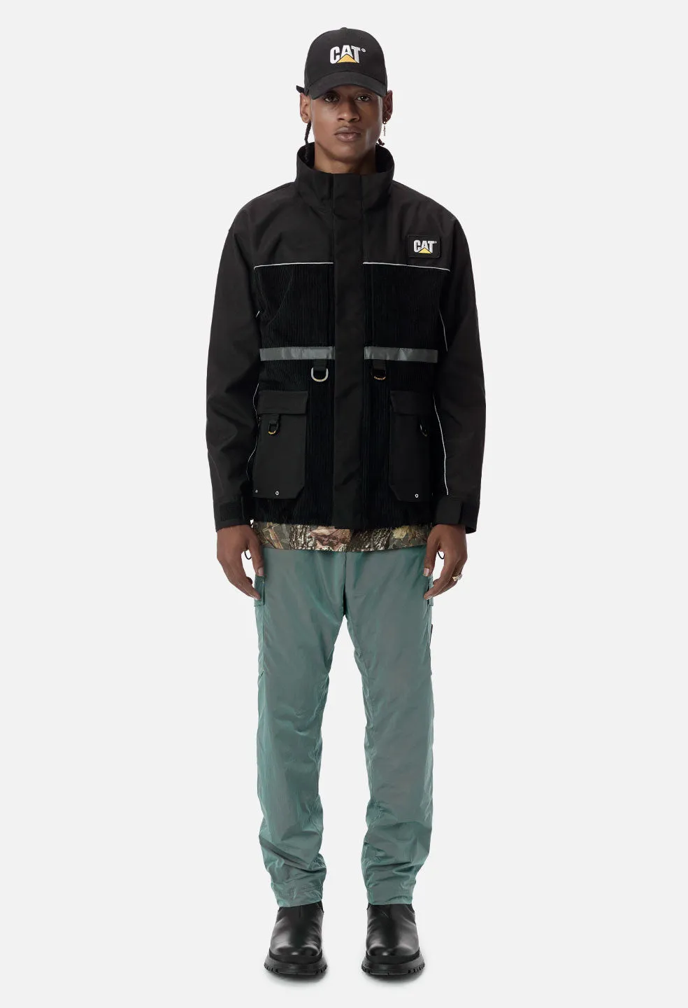 JE X CAT Corduroy Zip Up Jacket / Black