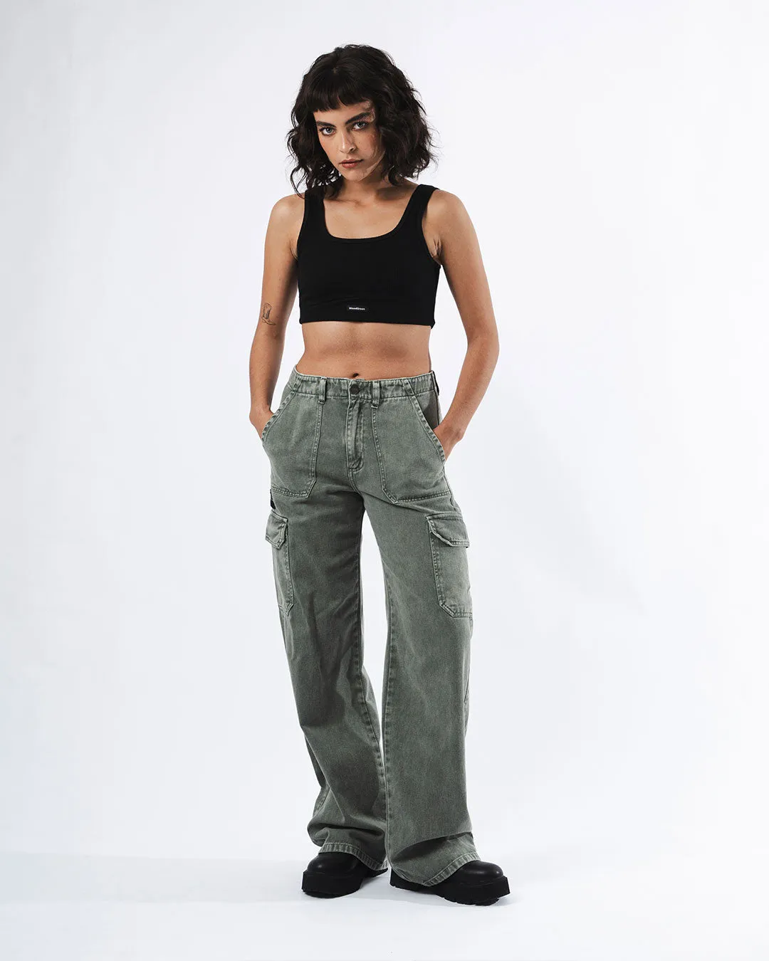 JEAN CARGO MUJER 1111 VERDE