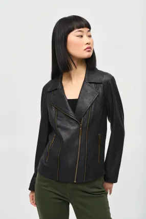 Joseph Ribkoff Foiled Knit Moto Jacket - Style 243905