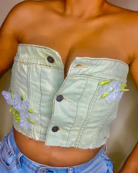 LEVIS Green Floral Corset