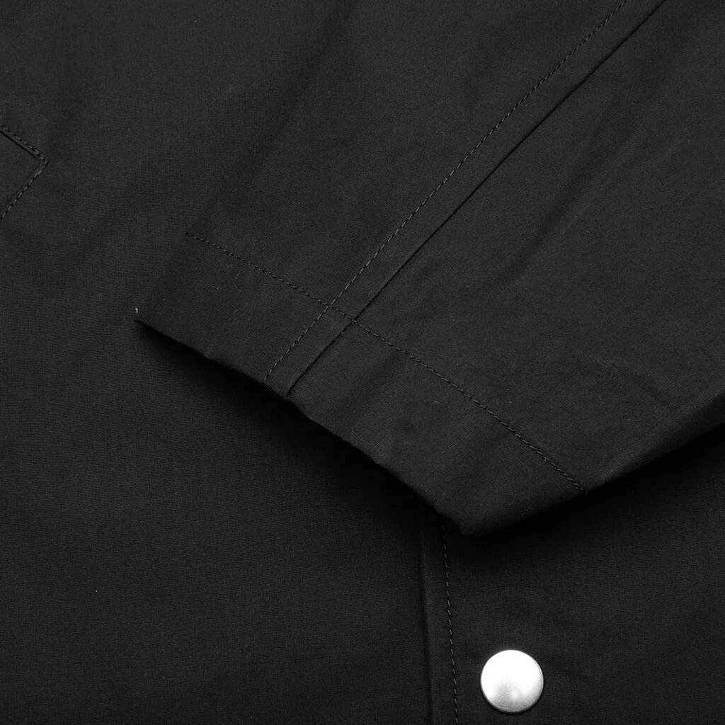 Logo Print Shirt Jacket - Black