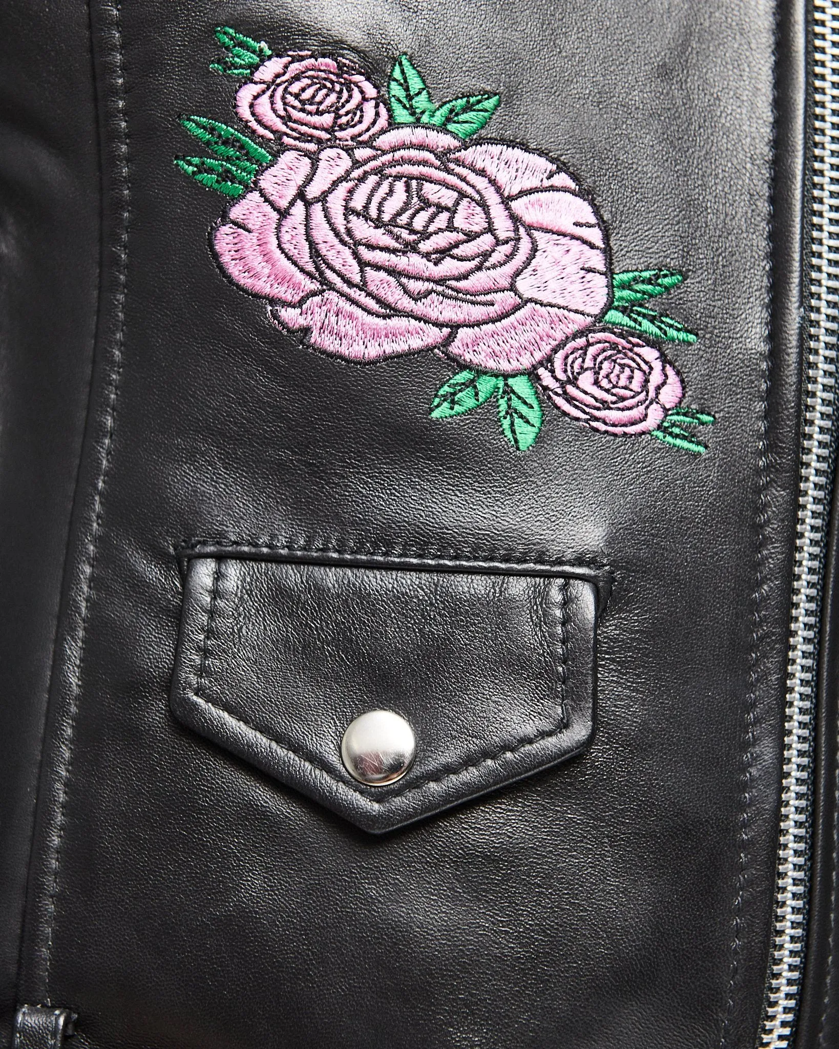 MODERN VICE EMBROIDERED MOTO JACKET