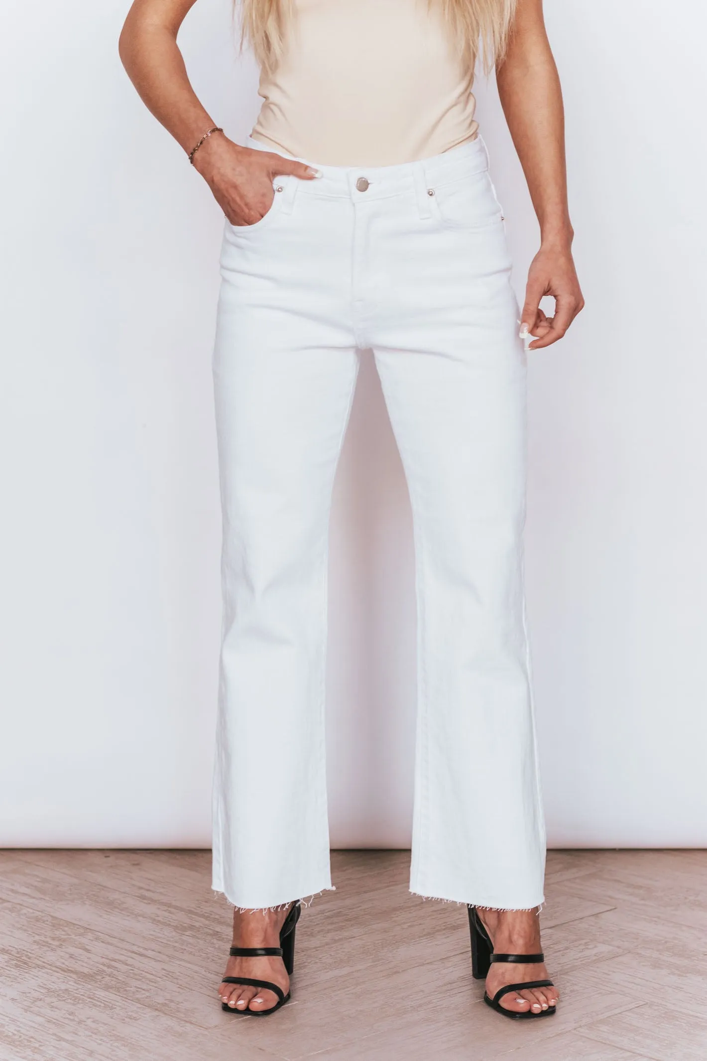 Moneymaker White Straight Leg Denim