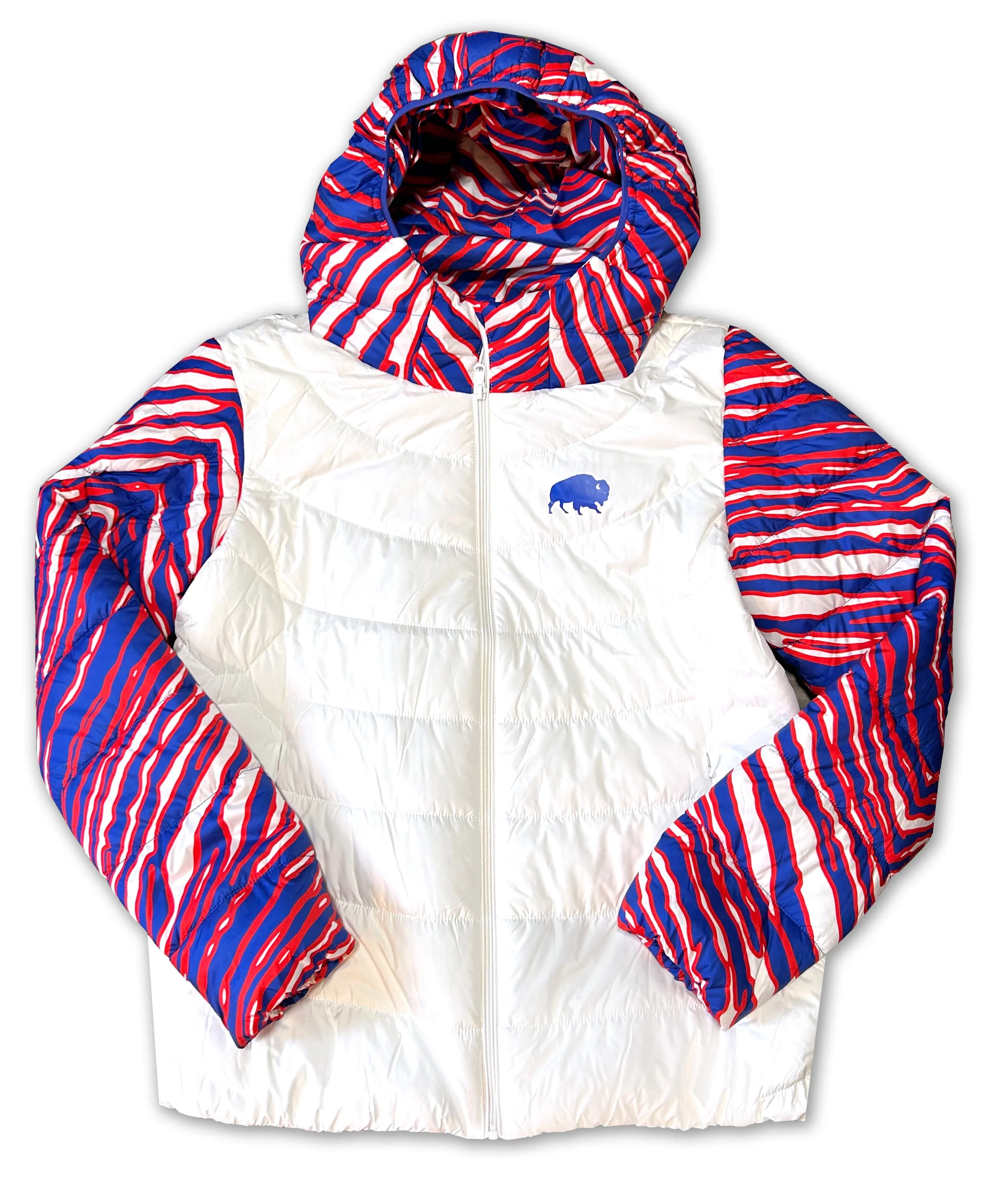 NEW - Mafia Stripes - Ladies White Puffer Jacket