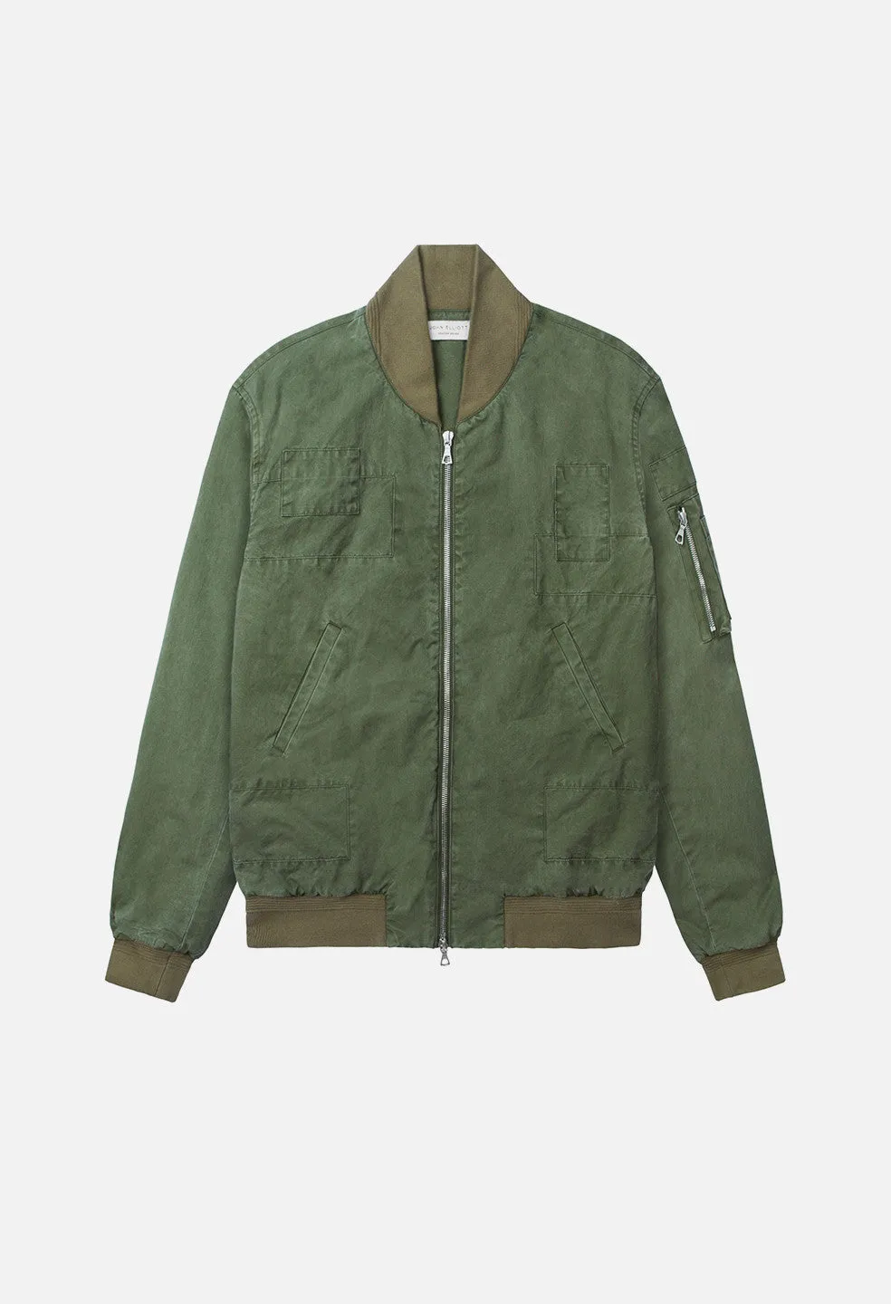 Paneled Flight Jacket / Olive