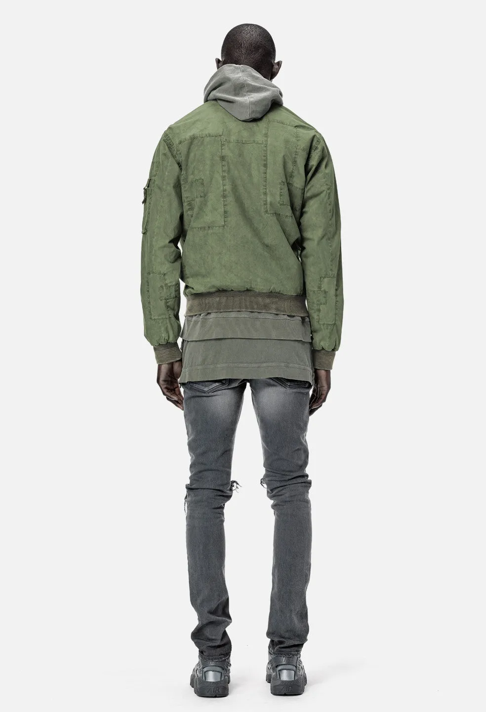 Paneled Flight Jacket / Olive