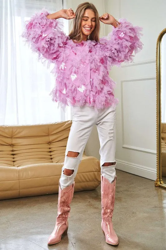 Pink Ruffle Party Jacket