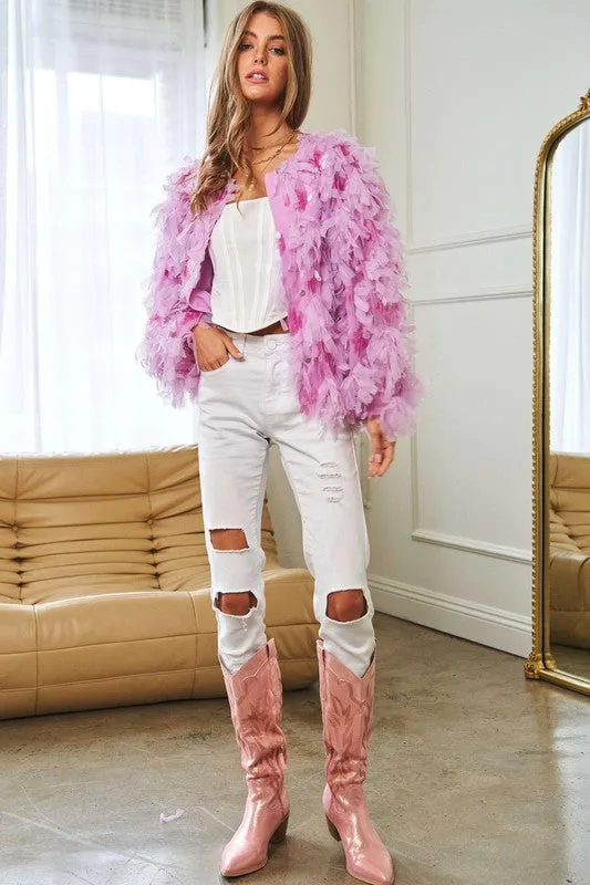 Pink Ruffle Party Jacket