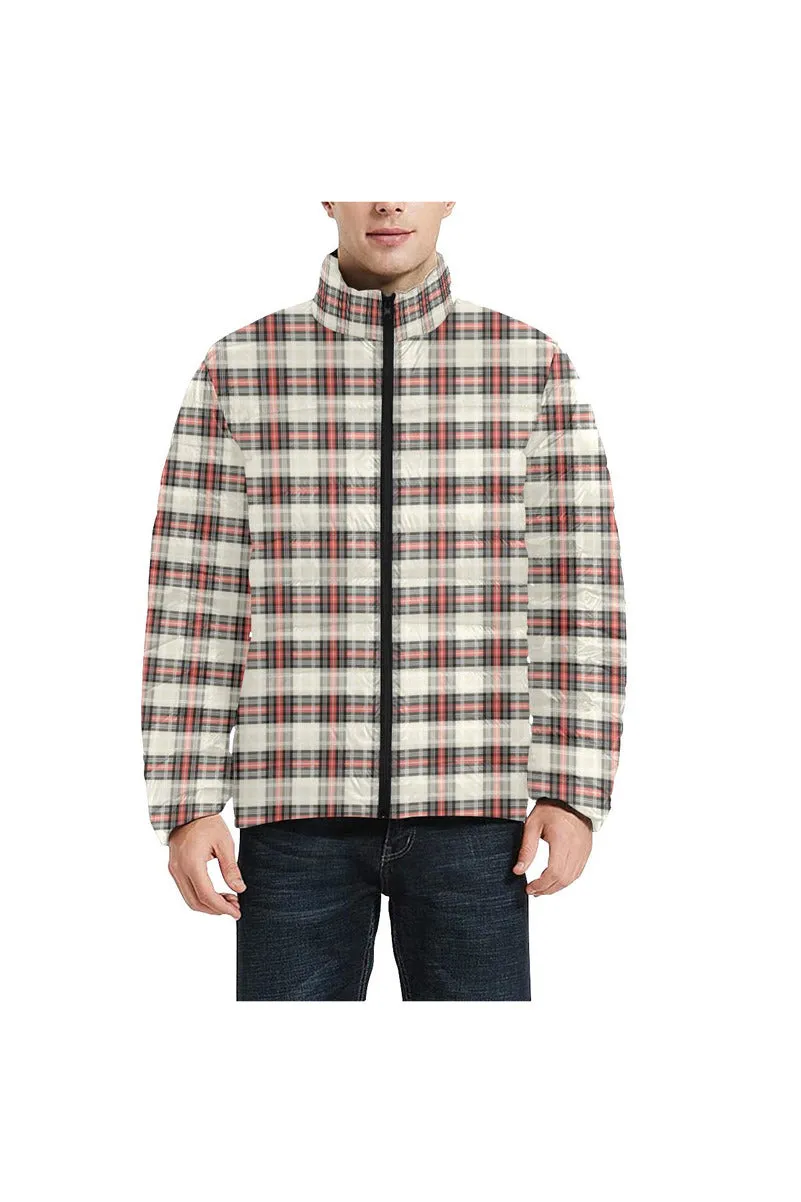 Plaid Men's Stand Collar Padded Jacket (Model H41)