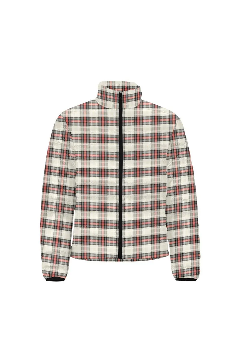 Plaid Men's Stand Collar Padded Jacket (Model H41)