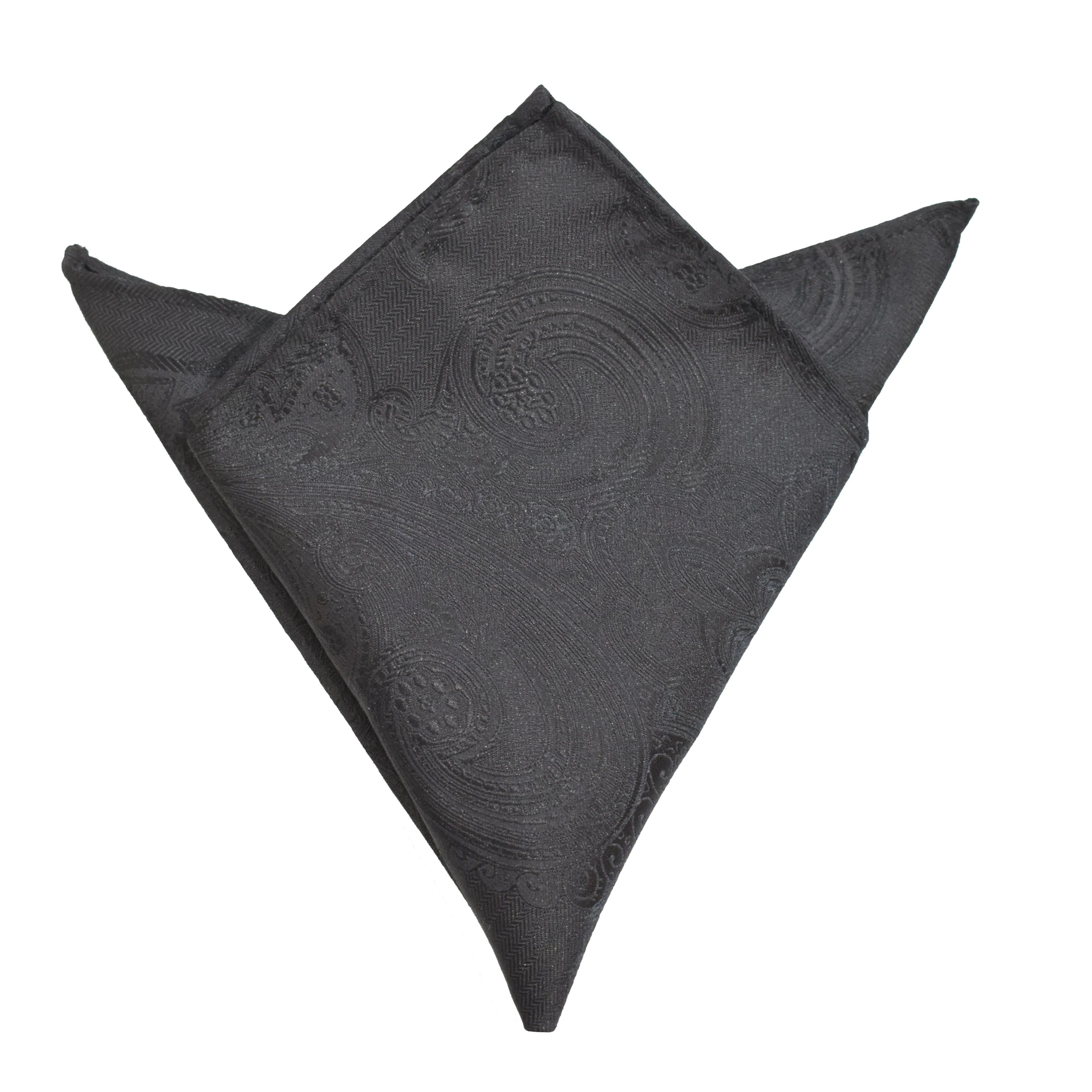 Pocket Square - Black Paisley