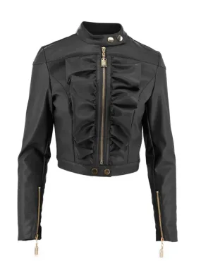 Relish Jacket with Korean collar with ruffled zip Sabic RDP2305011011 black