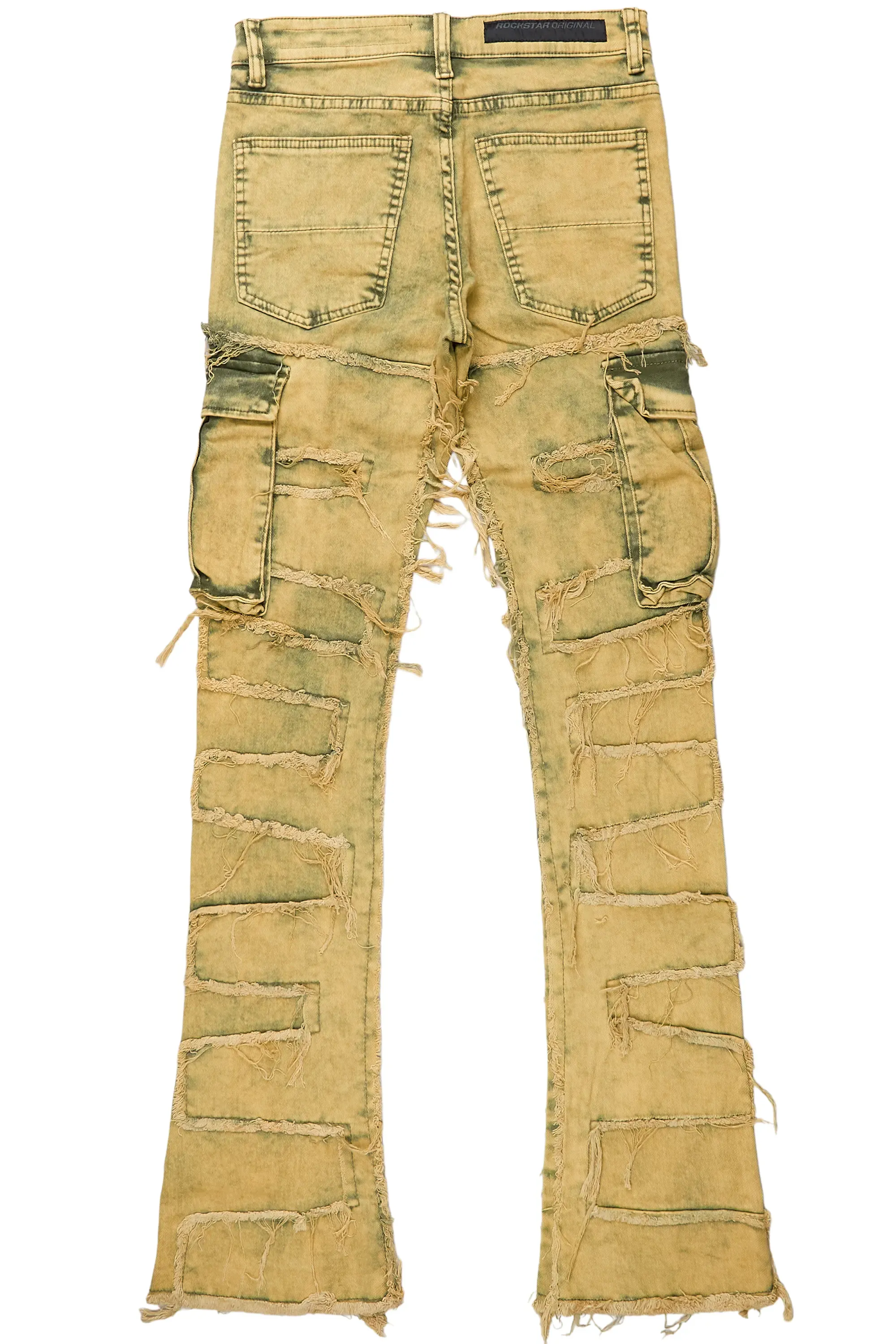 Retro Yellow Stacked Flare Jean for Men